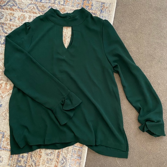 Tops - Green Keyhole Blouse